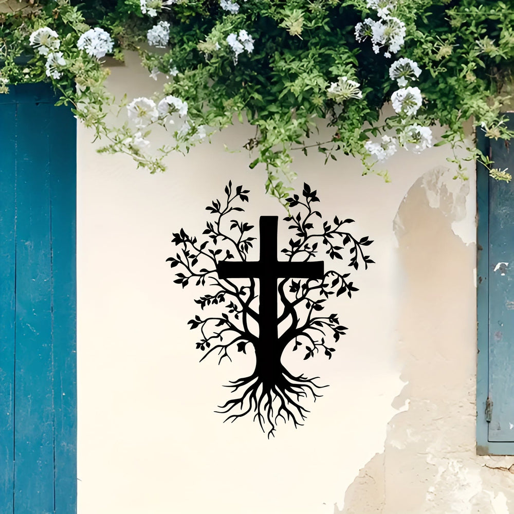 Christianartworkshop Daily Faith Reminder Metal Wall Decor: Cross Tree for Spiritual Living - image 1