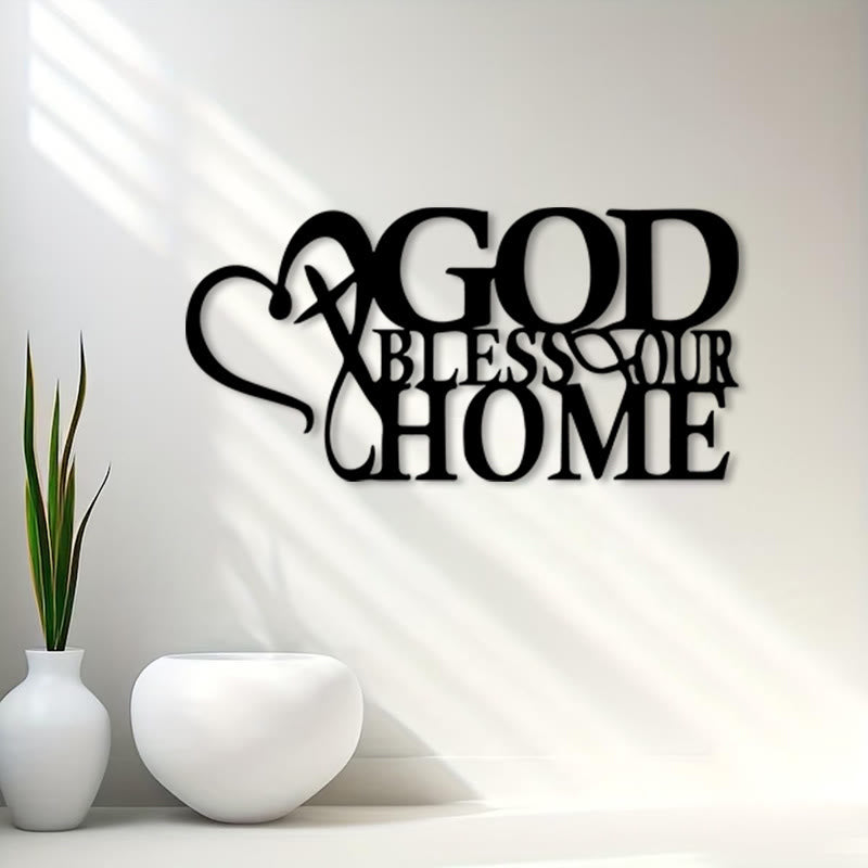 Christianartworkshop God Bless Our Home Metal Wall Decor: Divine Blessing & Family Faith - image 1