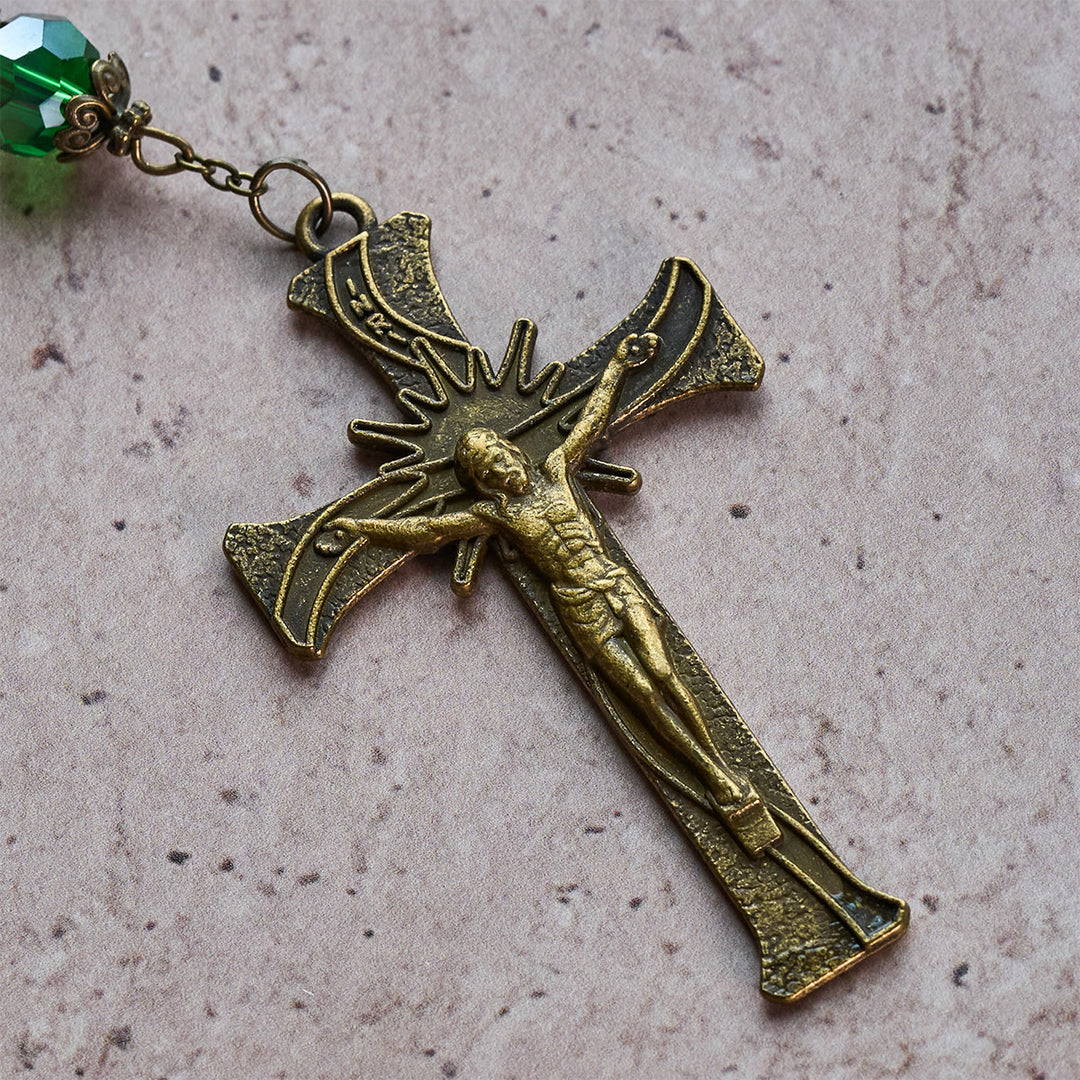 Christianartworkshop Nativity Faith Red and Green Beads Rosary: Guided by the Holy Family - image 9