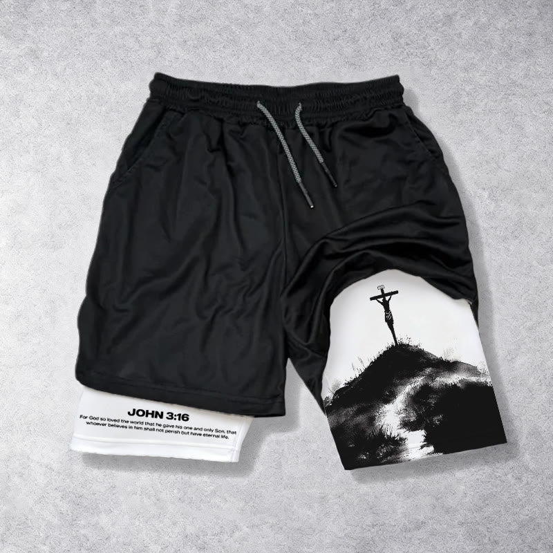 Christianartworkshop John 3:16 The Cross Performance Shorts - Shorts - US/UK/AU40, EU54 - image 0