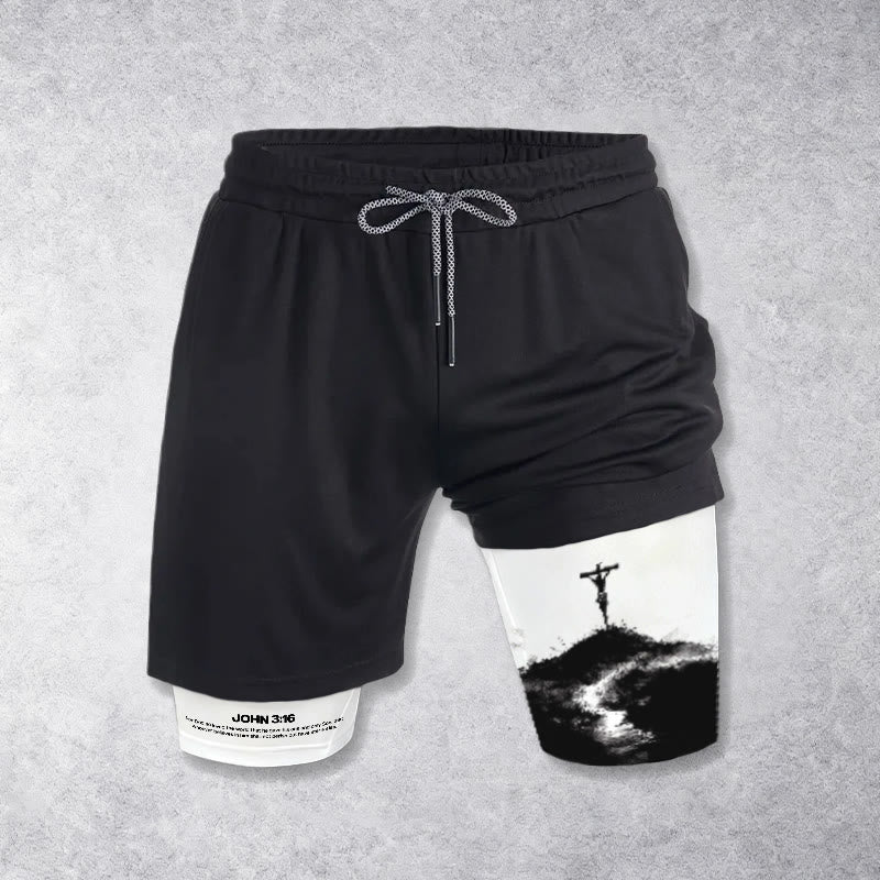 Christianartworkshop John 3:16 The Cross Performance Shorts - image 4