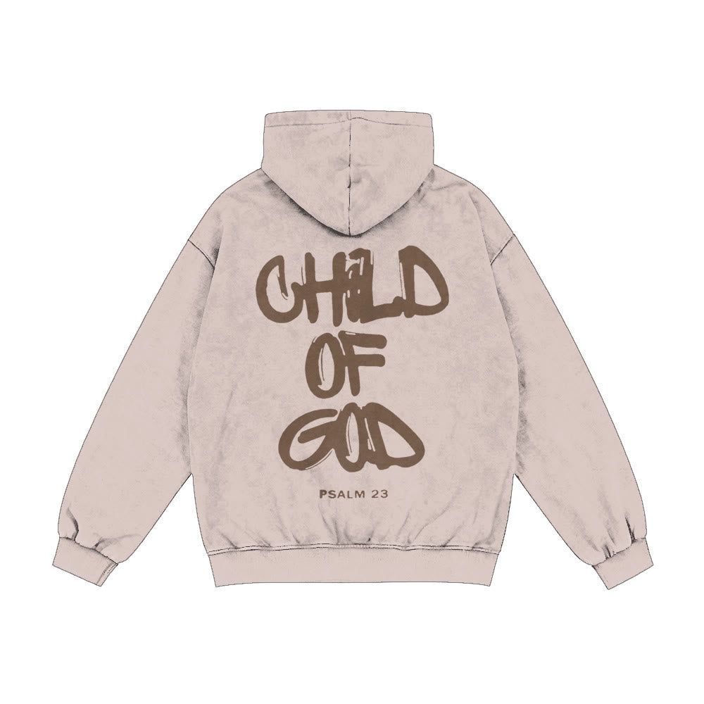 Christianartworkshop Child of God Hooded Jacket: Psalm 23 Comfort Statement - Apricot - 2XL - image 25