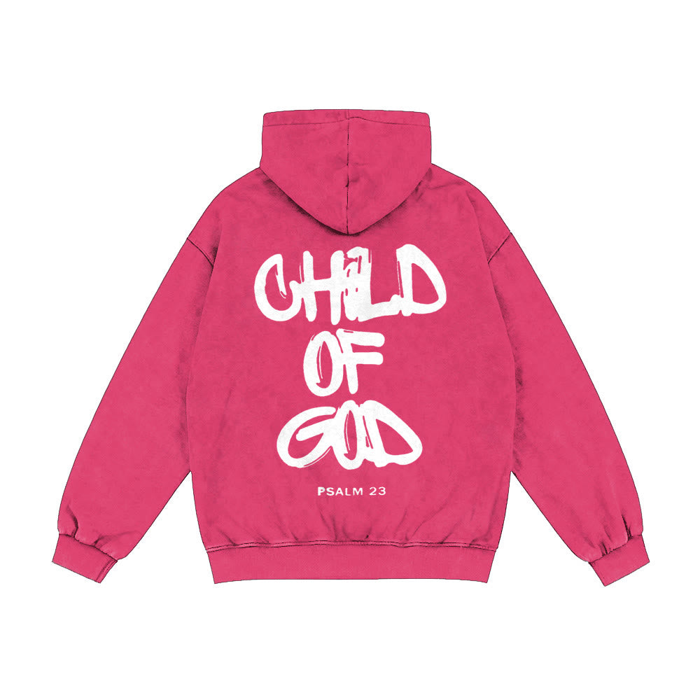 Christianartworkshop Child of God Hooded Jacket: Psalm 23 Comfort Statement - Rose - 2XL - image 19