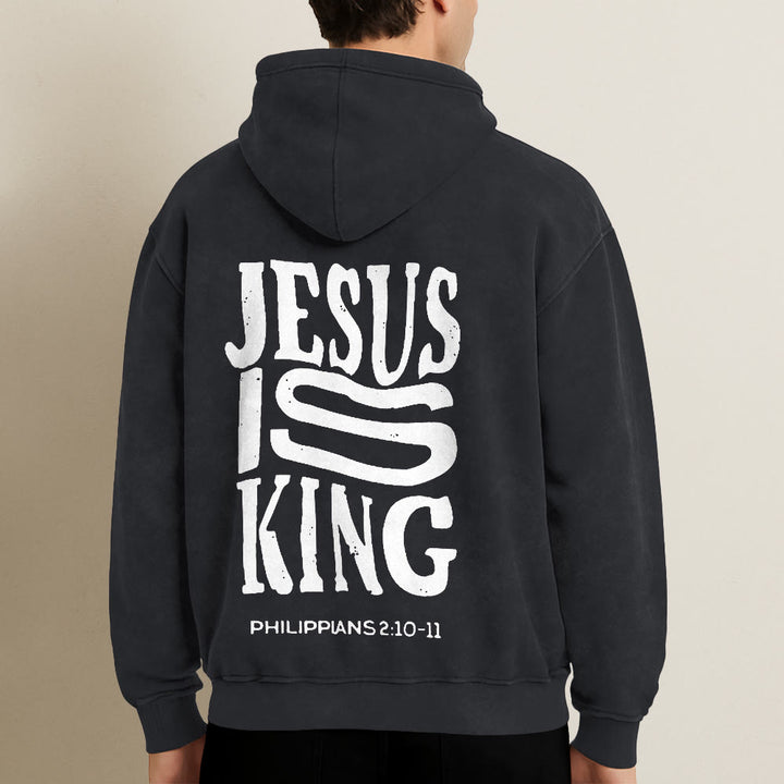 Christianartworkshop Jesus Is King Hooded Jacket: Philippians 2:10-11 Faith Statement - image 18