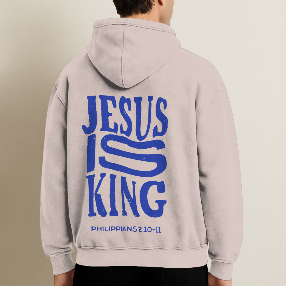 Christianartworkshop Jesus Is King Hooded Jacket: Philippians 2:10-11 Faith Statement - image 12
