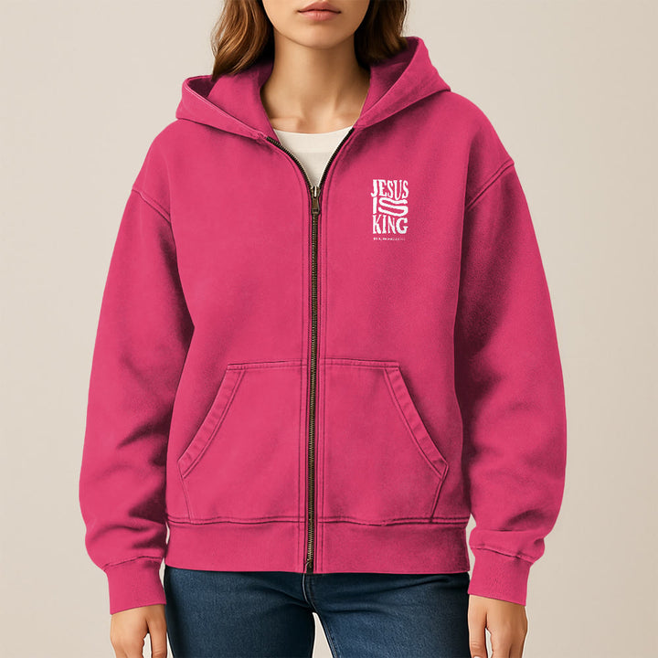 Christianartworkshop Jesus Is King Hooded Jacket: Philippians 2:10-11 Faith Statement - image 27