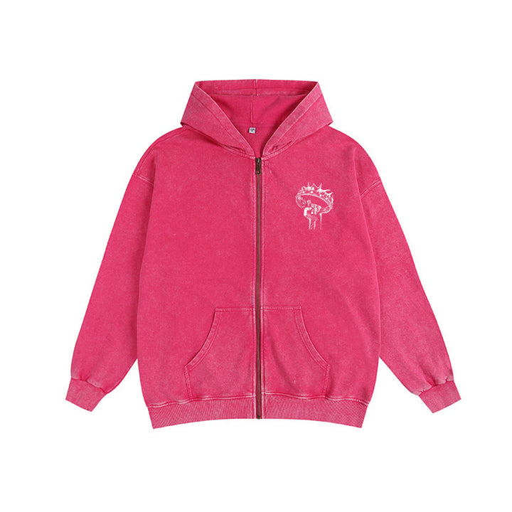 Christianartworkshop Jesus is King Hooded Jacket: Stylish Faith with Revelation 22:13 - image 26