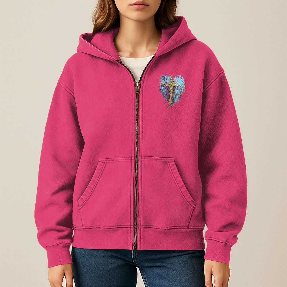 Christianartworkshop Art Cross Hooded Jacket: Daily Reminder of Faith & Beauty - image 1