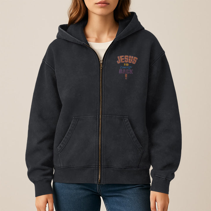 Christianartworkshop Jesus Is Coming Back Hooded Jacket: Faithful Hope for Daily Wear - image 11