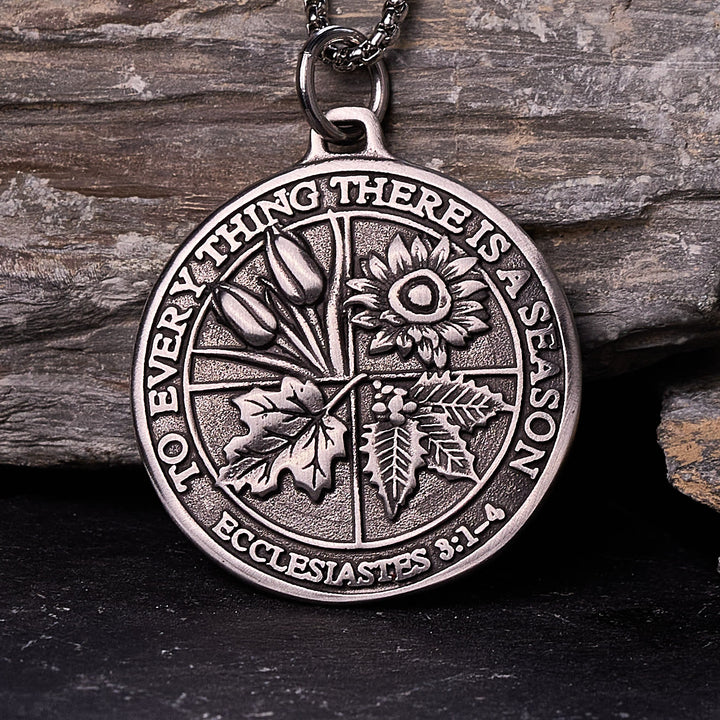 Christianartworkshop Ecclesiastes 3:1-4 Pendant Necklace: Seasonal Faith & Timeless Devotion  - Ecclesiastes 3:1-4 - image 0