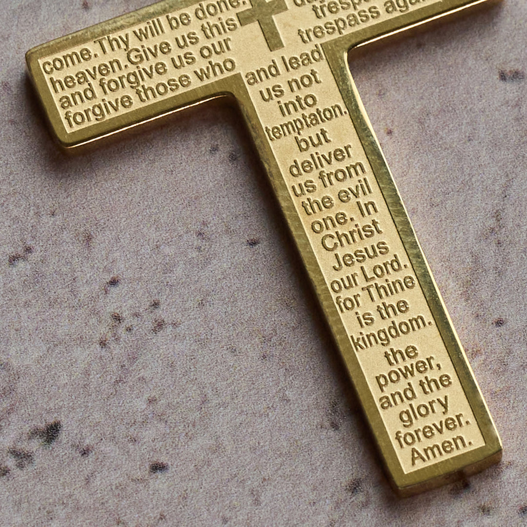 Christianartworkshop Stainless Steel Lord's Prayer Pendant Cross Necklace - image 9