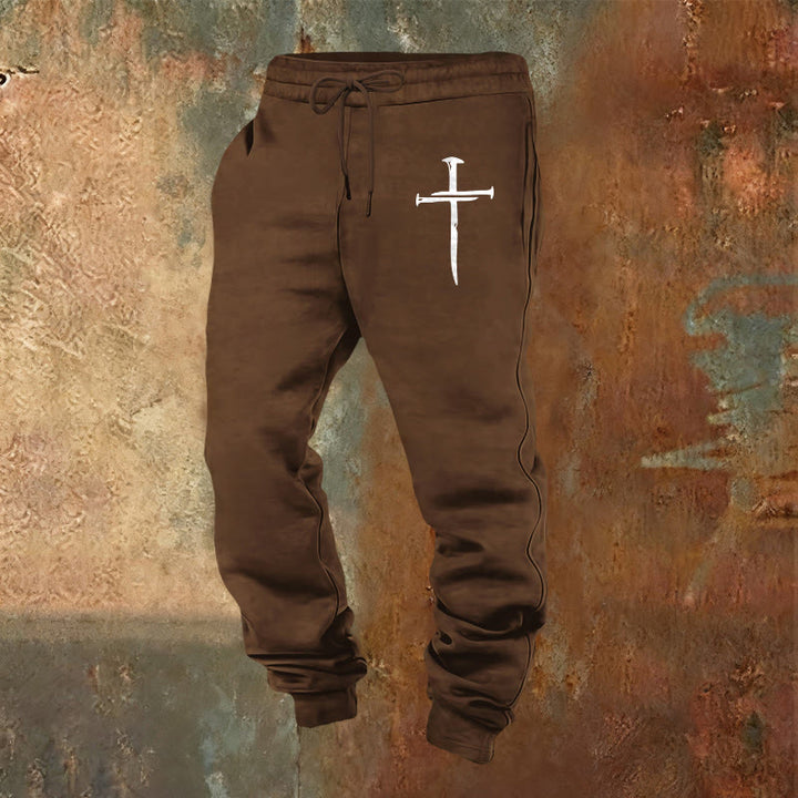 Christianartworkshop Sword Cross Sweatpants: Stylish Faith for Everyday Moments - Brown - 2XL - image 20