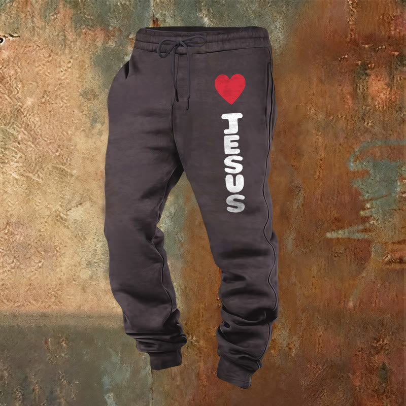 Christianartworkshop Heart for Jesus Sweatpants: Daily Wear with Faithful Affection - Dark Grey - 2XL - image 8