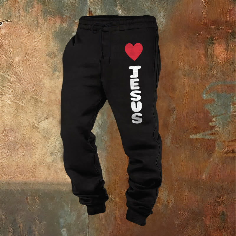 Christianartworkshop Heart for Jesus Sweatpants: Daily Wear with Faithful Affection - Black - 2XL - image 16