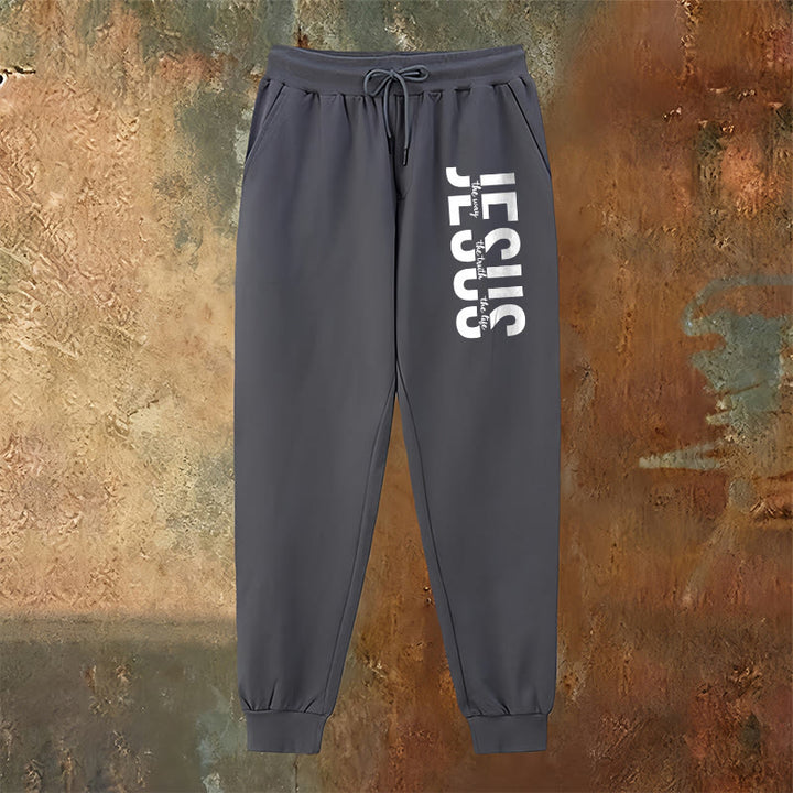 Christianartworkshop Layered Jesus Script Sweatpants: Daily Wear with Devotional Identity - image 22