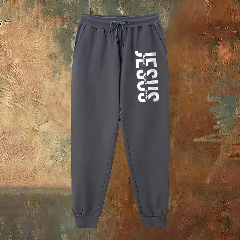 Christianartworkshop Layered Jesus Script Sweatpants: Daily Wear with Devotional Identity - image 23