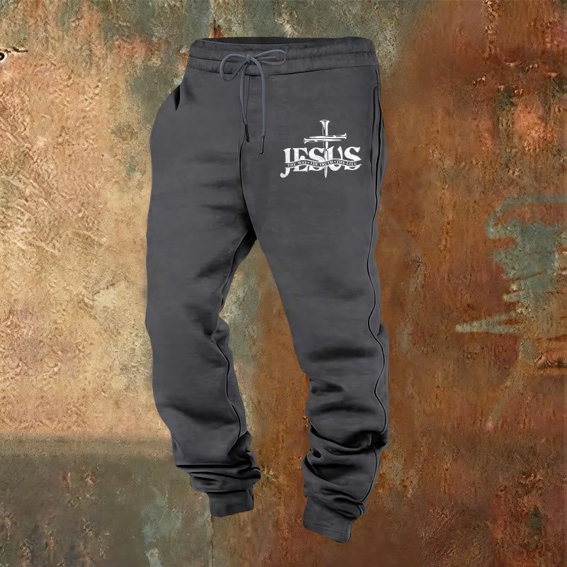 Christianartworkshop Jesus Sword Faith Sweatpants: Stylish Faith for Everyday Moments - Warm Grey - 2XL - image 8