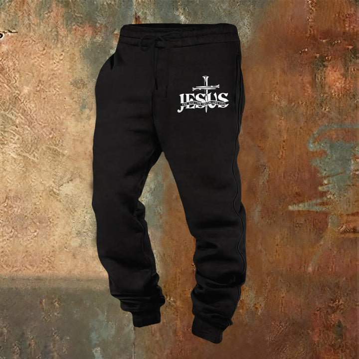 Christianartworkshop Jesus Sword Faith Sweatpants: Stylish Faith for Everyday Moments - Black - 2XL - image 0