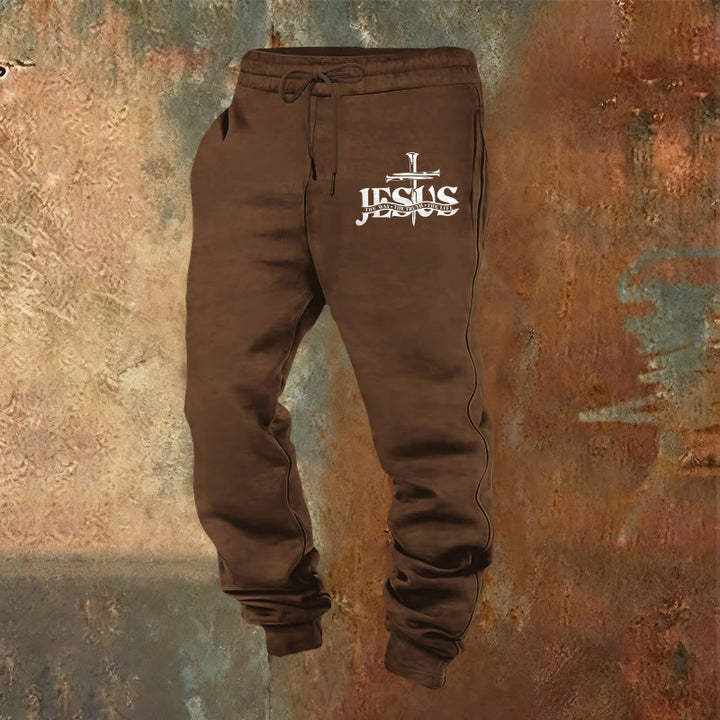 Christianartworkshop Jesus Sword Faith Sweatpants: Stylish Faith for Everyday Moments - Brown - 2XL - image 21