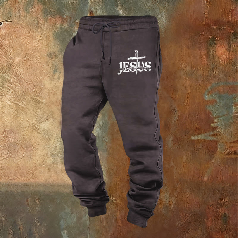 Christianartworkshop Jesus Sword Faith Sweatpants: Stylish Faith for Everyday Moments - Dark Grey - 2XL - image 12