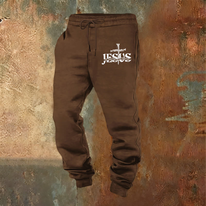 Christianartworkshop Jesus Sword Faith Sweatpants: Stylish Faith for Everyday Moments - Brown - 2XL - image 20