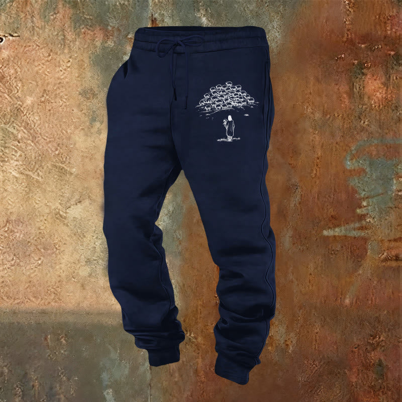 Christianartworkshop Good Shepherd Faith Sweatpants: Daily Wear with Spiritual Care - Navy Blue - 2XL - image 13