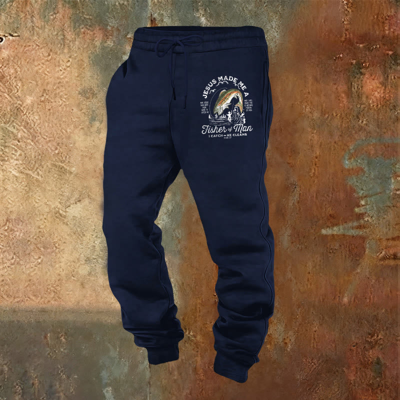 Christianartworkshop Fisher of Men Faith Sweatpants: Daily Wear with Spiritual Mission - Navy Blue - 2XL - image 4