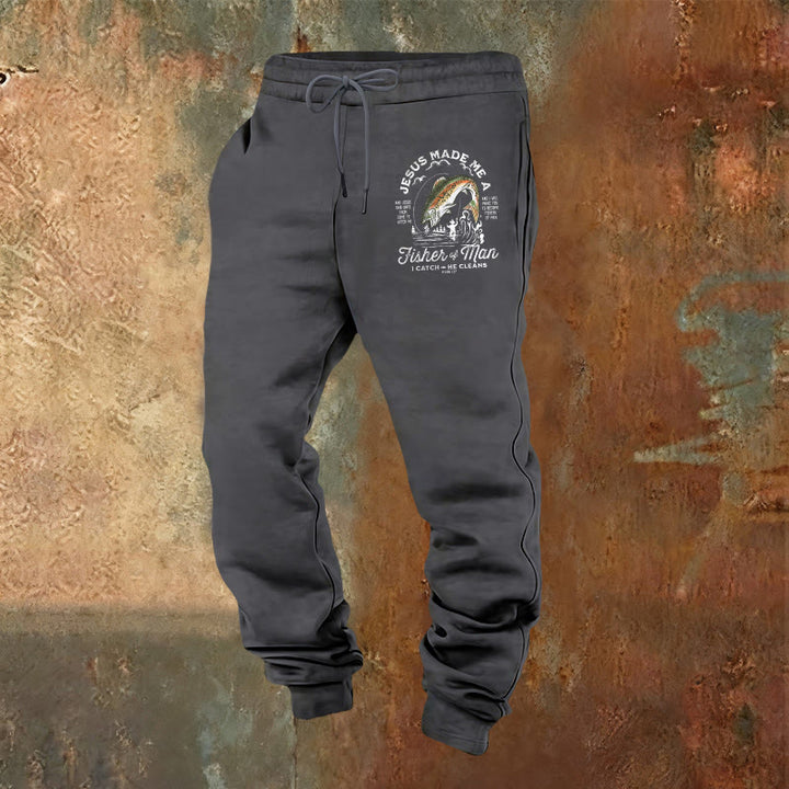 Christianartworkshop Fisher of Men Faith Sweatpants: Daily Wear with Spiritual Mission - Warm Grey - 2XL - image 16