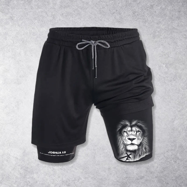 Christianartworkshop Joshua 1:9 Lion Performance Shorts - image 4