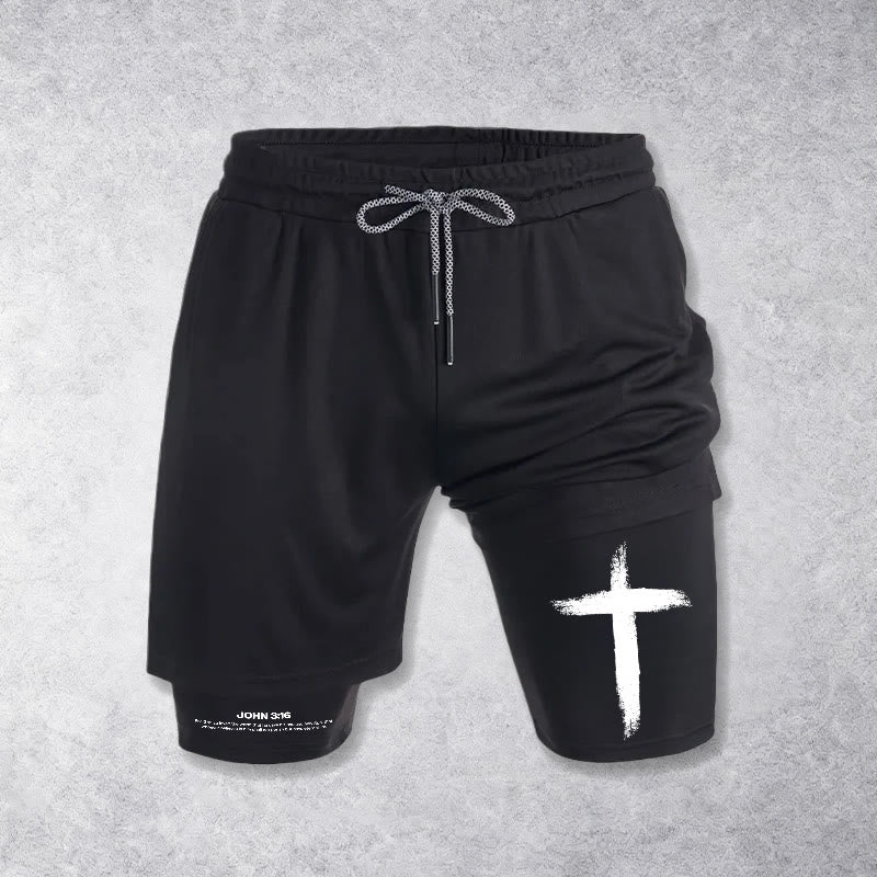 Christianartworkshop John 3:16 Cross Performance Shorts - image 4