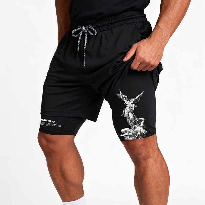 Christianartworkshop Isaiah 41:10 Angel & Devil Performance Shorts - image 8