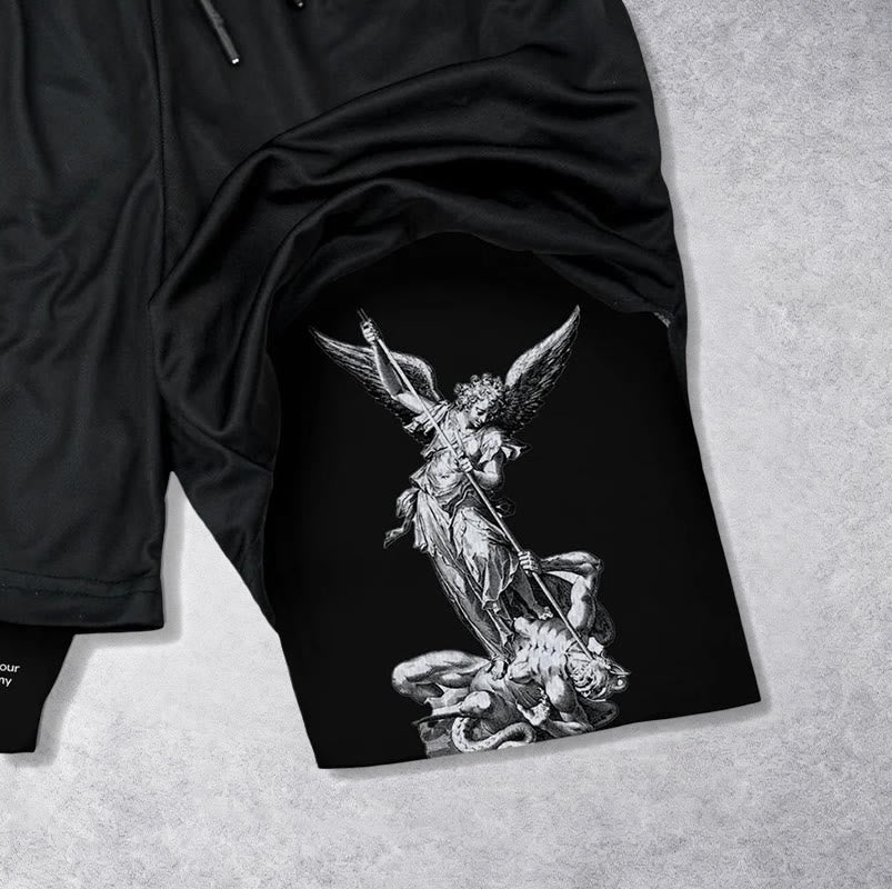 Christianartworkshop Isaiah 41:10 Angel & Devil Performance Shorts - image 2