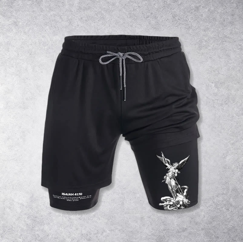 Christianartworkshop Isaiah 41:10 Angel & Devil Performance Shorts - image 4