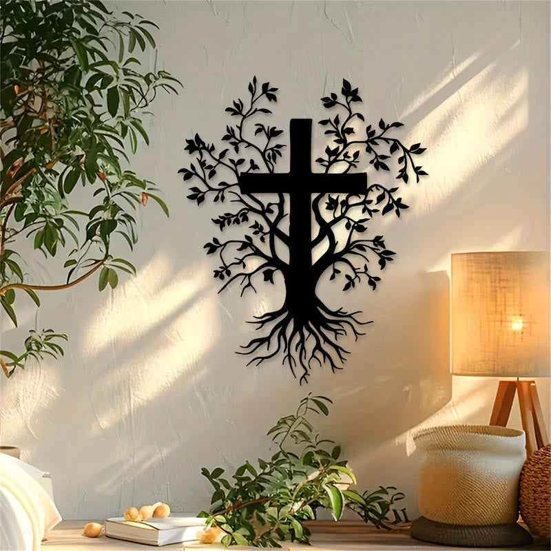 Christianartworkshop Daily Faith Reminder Metal Wall Decor: Cross Tree for Spiritual Living - image 2