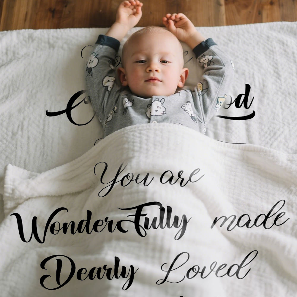 Christianartworkshop Bible Inspired Psalm 139 Tapestry: Child of God for Newborn Baby Blanket - image 1