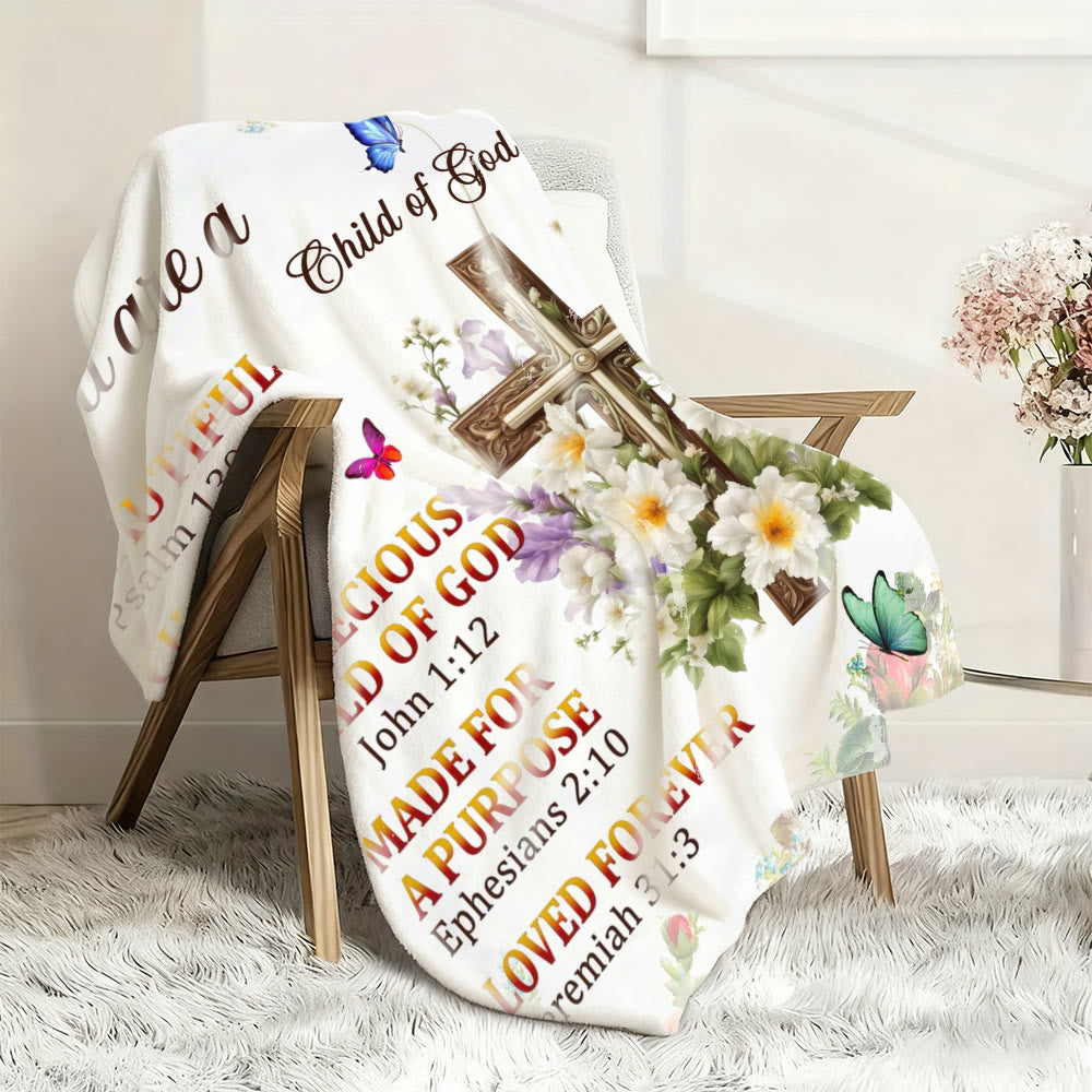 Christianartworkshop Scripture & Cross Child of God Tapestry: Biblical Inspiration & Cozy Home Decor - image 4