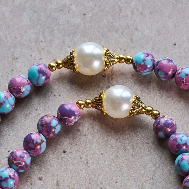 Christianartworkshop Royal Faith Purple Imperial Stone Custom Rosary with Personalized JESUS Letter - image 9