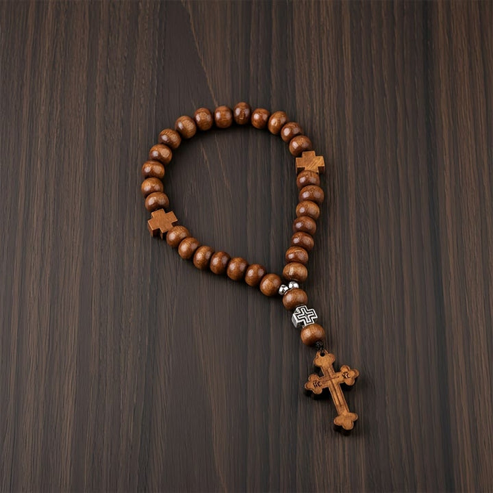 Christianartworkshop Faithful Journey Wooden Cross Car Pendant: Drive with God's Peace - image 9