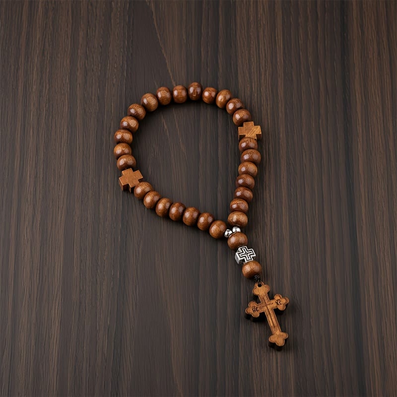 Christianartworkshop Faithful Journey Wooden Cross Car Pendant: Drive with God's Peace - image 9