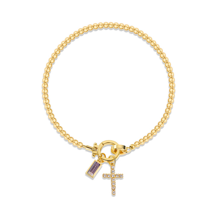 Christianartworkshop 12 Birthstone Cross Bracelet: Faith-Driven Identity & Timeless Devotion - June - image 5
