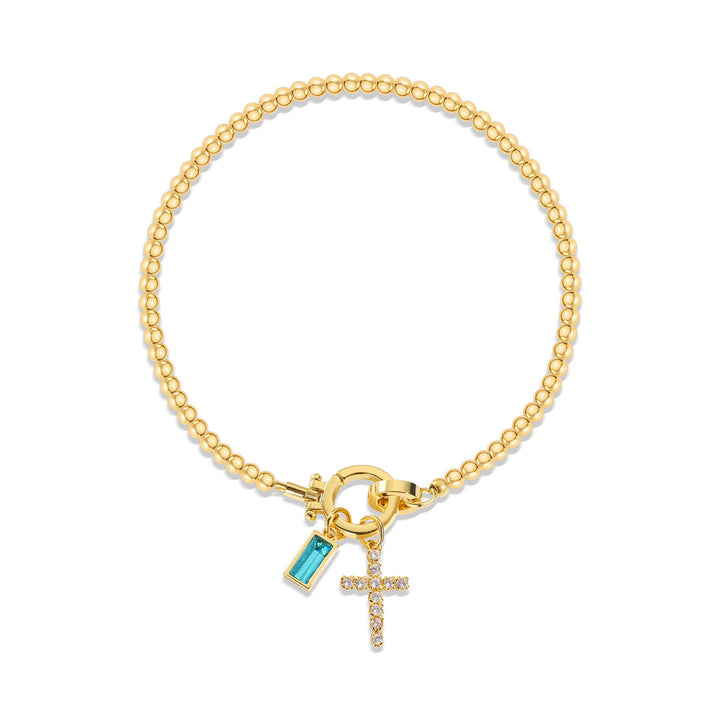 Christianartworkshop 12 Birthstone Cross Bracelet: Faith-Driven Identity & Timeless Devotion - December - image 11