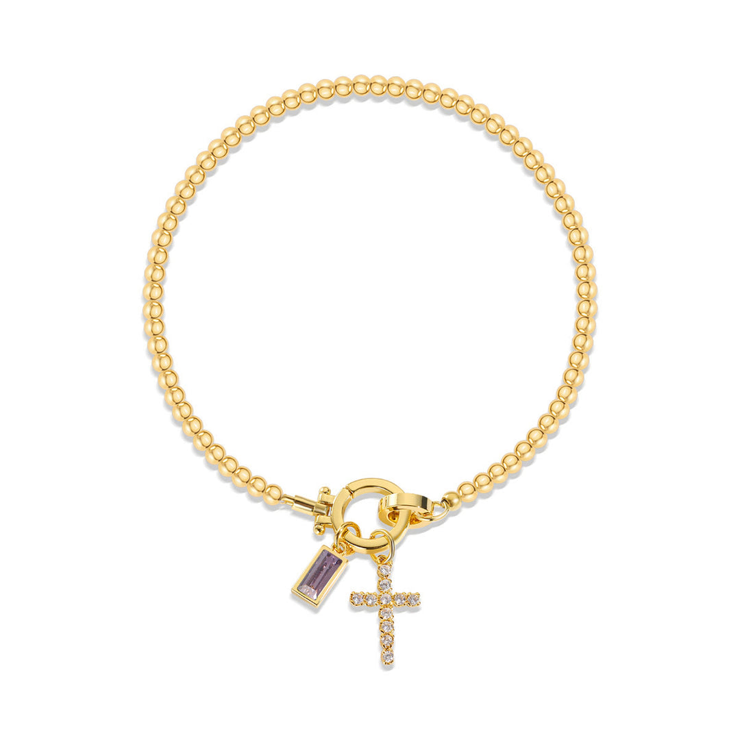 Christianartworkshop 12 Birthstone Cross Bracelet: Faith-Driven Identity & Timeless Devotion - June - image 5