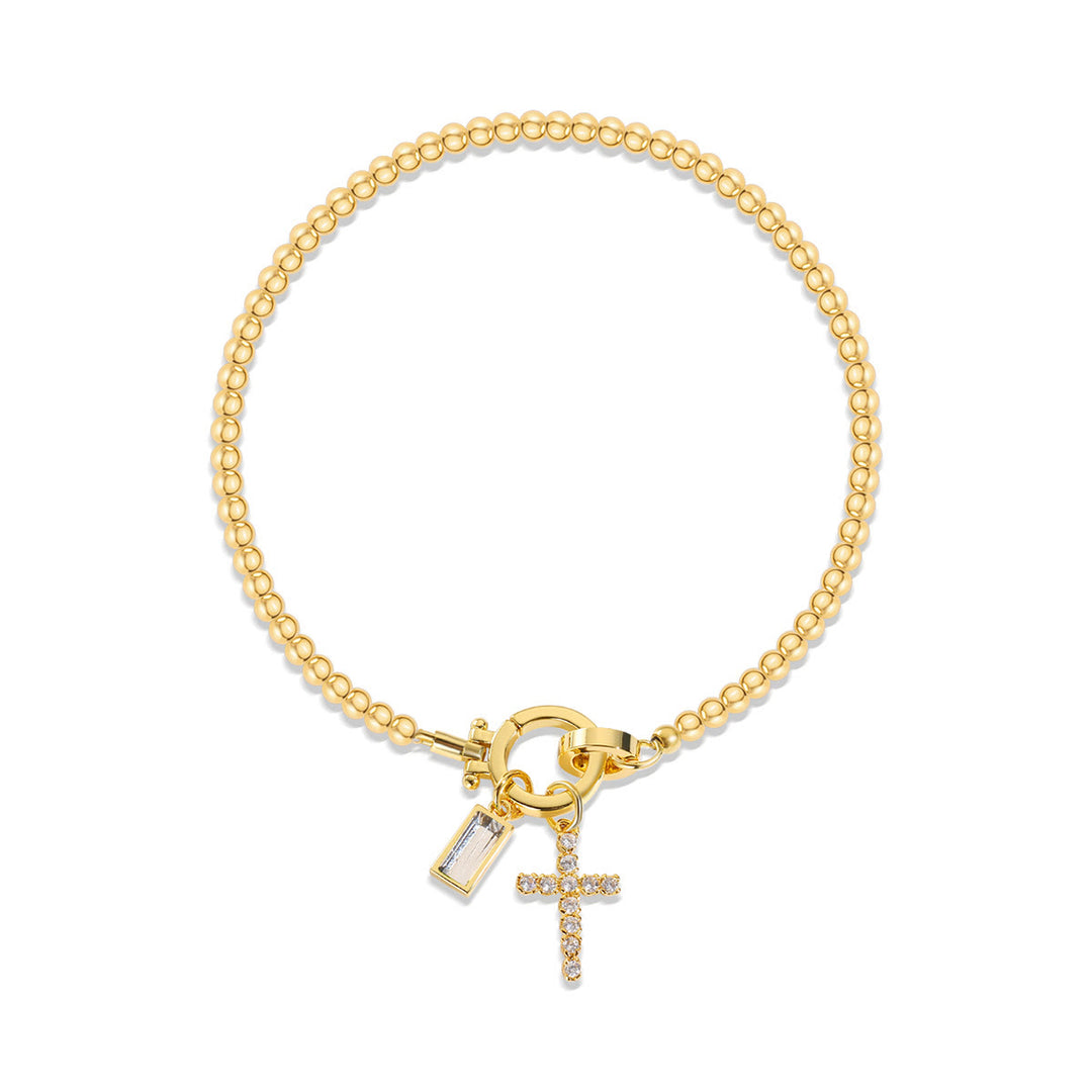 Christianartworkshop 12 Birthstone Cross Bracelet: Faith-Driven Identity & Timeless Devotion - April - image 3