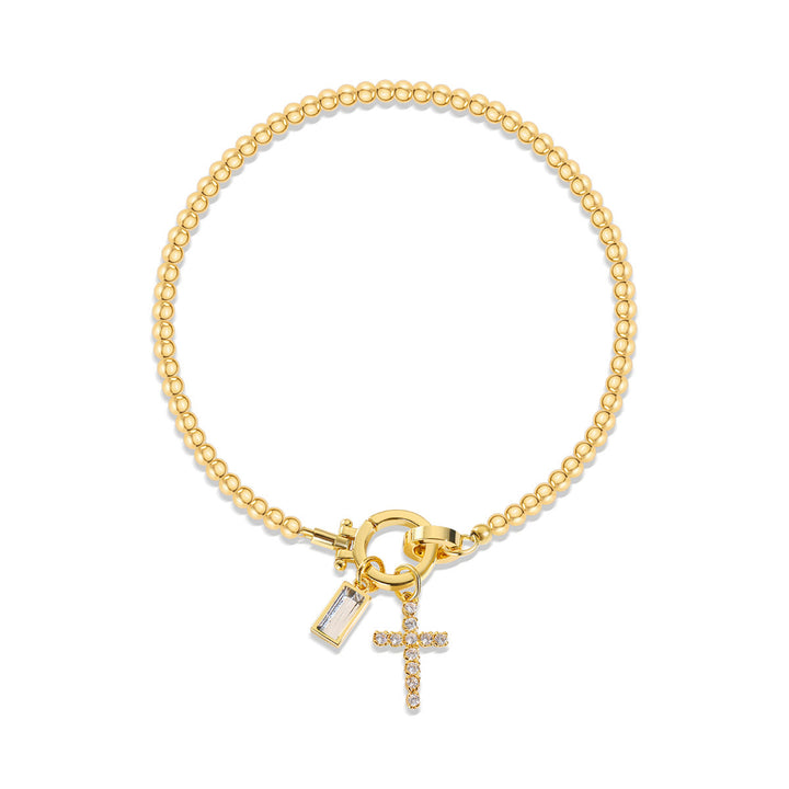 Christianartworkshop 12 Birthstone Cross Bracelet: Faith-Driven Identity & Timeless Devotion - April - image 3