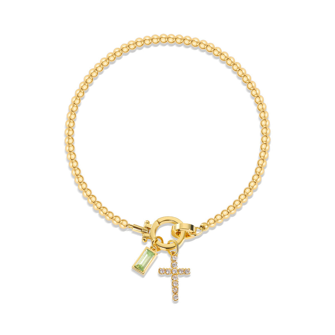 Christianartworkshop 12 Birthstone Cross Bracelet: Faith-Driven Identity & Timeless Devotion - August - image 7