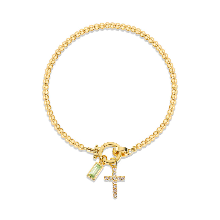 Christianartworkshop 12 Birthstone Cross Bracelet: Faith-Driven Identity & Timeless Devotion - August - image 7