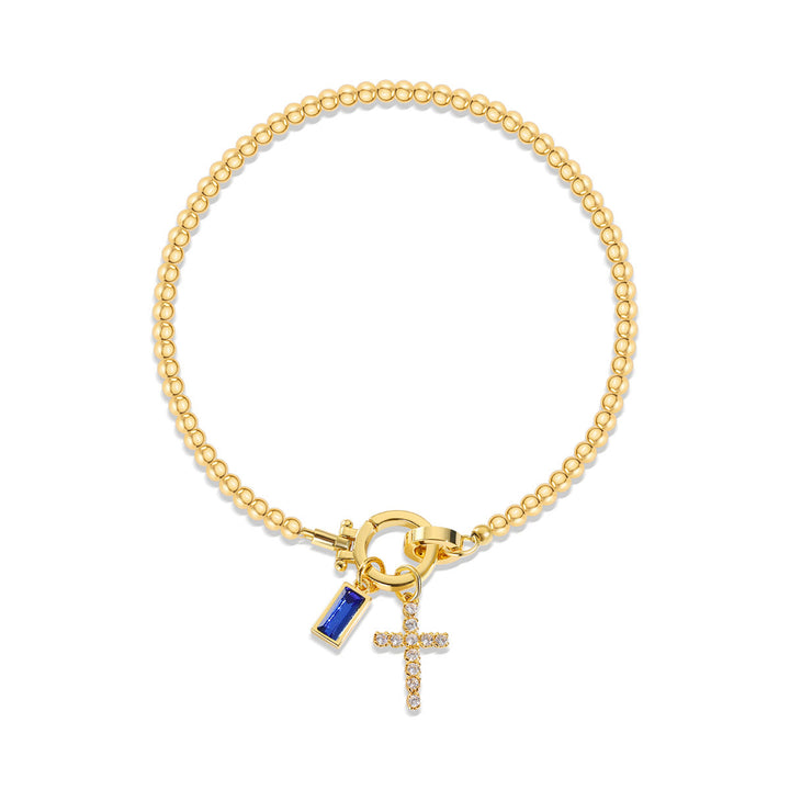 Christianartworkshop 12 Birthstone Cross Bracelet: Faith-Driven Identity & Timeless Devotion - September - image 8