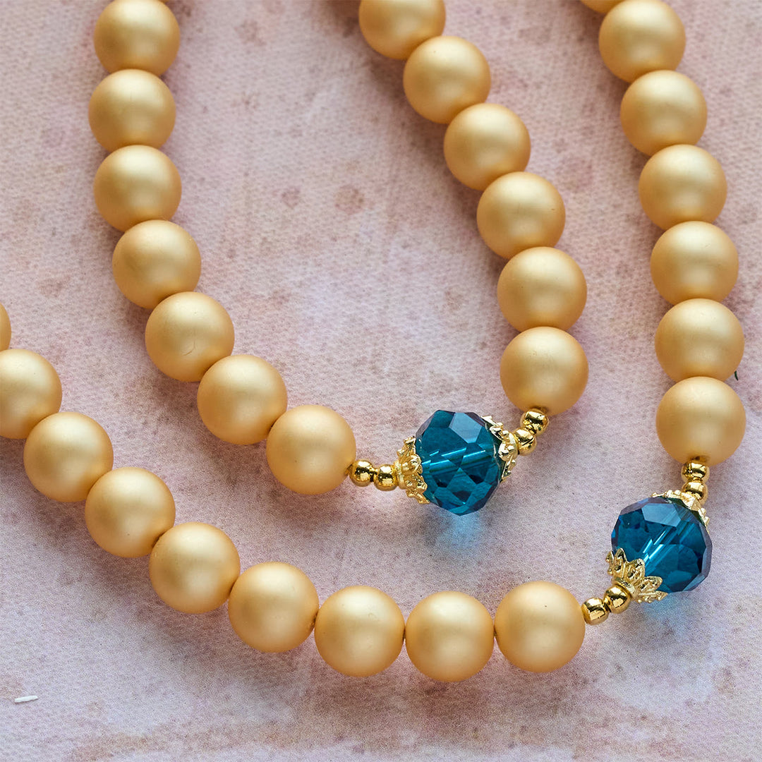 Christianartworkshop Elegant Matte Golden Pearl Rosary with St. Therese and Crucifix - image 8