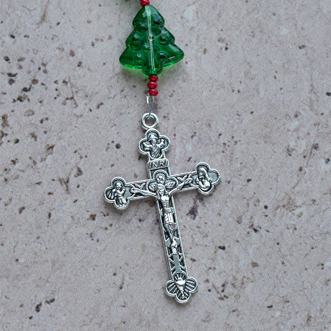 Christianartworkshop Joyful Green Tree of Hope Christmas Rosary: Celebrate Christ's Birth - image 10