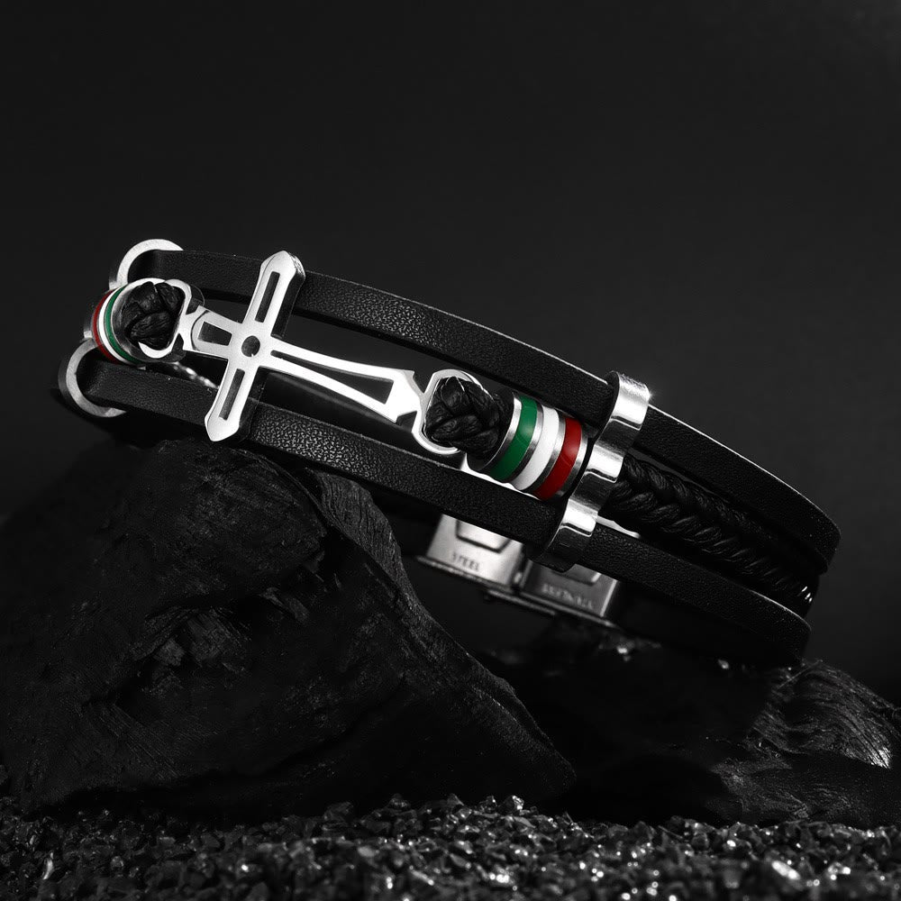 Christianartworkshop Cross Leather Bracelet: Rugged Faith & Stylish Devotion for Daily Wear - image 4